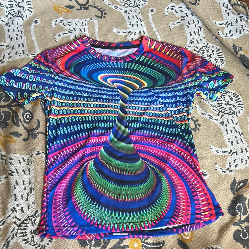 🌀Colorful Festival Psychedelic XS Unisex Top 🌀 RARE
